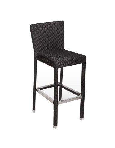 Taburete de médula de rattan FATRENTO negro