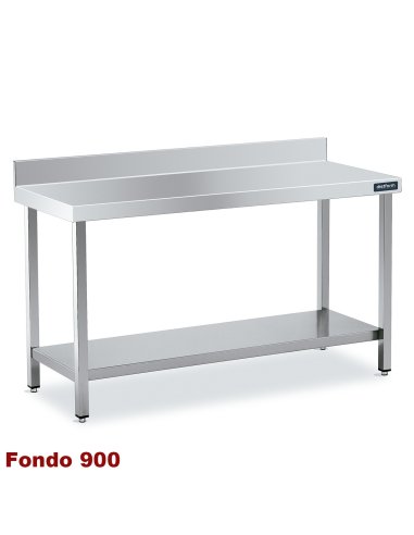 Mesa inox Mural Fondo 900 con estante DIFM190060 