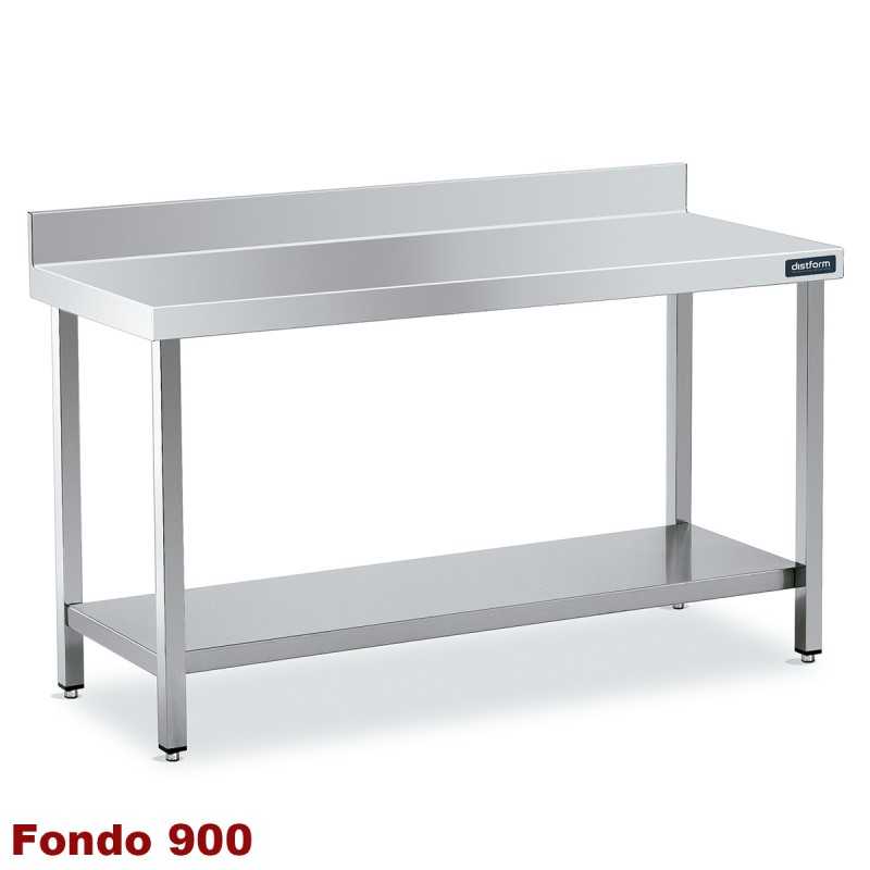 Mesa inox Mural Fondo 900 con estante DIFM190060 