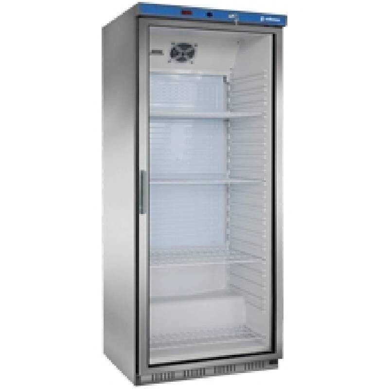 Armario frigorifico inox puerta cristal 600L EDAPS-651-I-C 