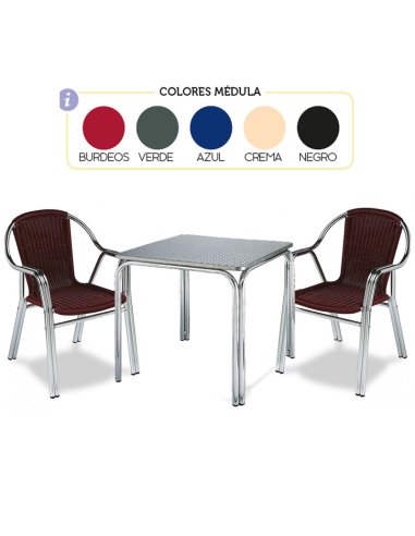 Conjunto 1 mesa cuadrada y 4 sillones DESING4