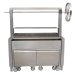 Parrilla de carbón profesional argentina con rueda lateral en acero inoxidable KMPVG-4