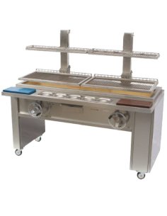 Parrilla de carbón profesional sin cajones en acero inoxidable KMPVG-5