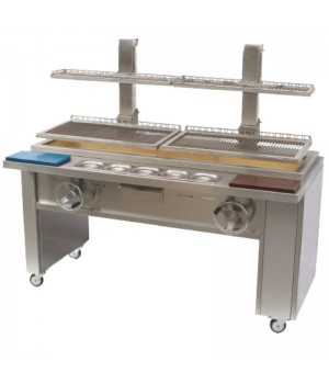 Parrilla de carbón profesional sin cajones en acero inoxidable KMPVG-5