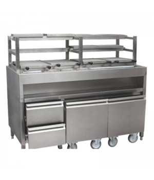 Parrilla de carbón profesional estilo robata en acero inoxidable KMPVG-6