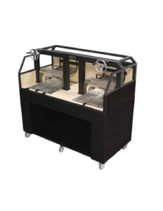 Parrilla profesional de carbón, negra y en acero inoxidable KMPVG-7