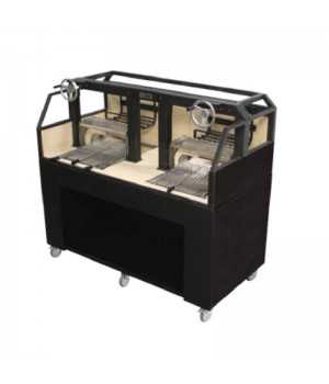 Parrilla profesional de carbón, negra y en acero inoxidable KMPVG-7