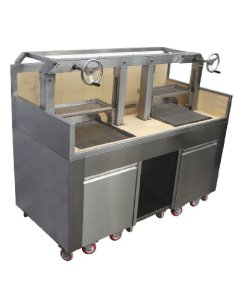 Parrilla profesional de carbón en acero inoxidable KMPVG-8