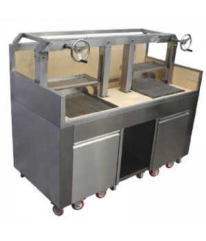 Parrilla profesional de carbón en acero inoxidable KMPVG-8