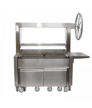 Parrilla de carbón profesional automática argentina en acero inoxidable KMPVG-10