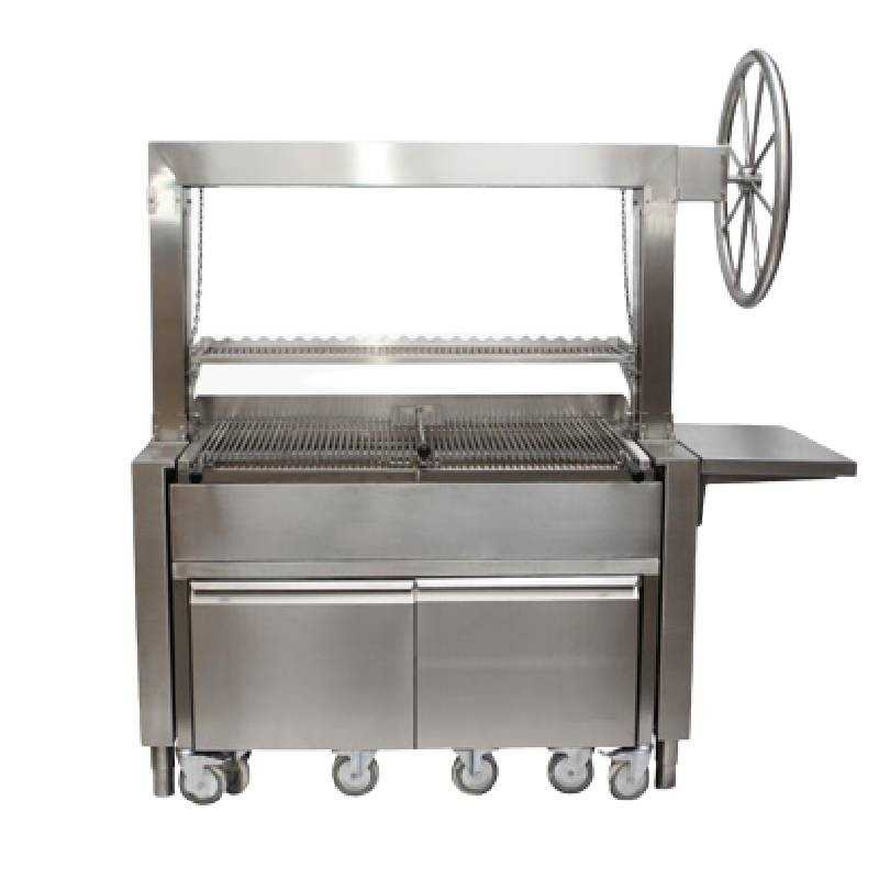 Parrilla de carbón profesional automática argentina en acero inoxidable KMPVG-10