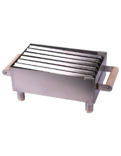 Mini parrilla portátil de carbón VulcanoGres 15x25cm inox MPVG-20 2