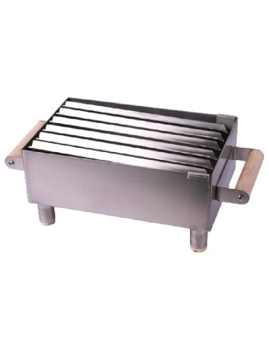 Mini parrilla portátil de carbón VulcanoGres 15x25cm inox MPVG-20