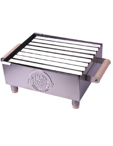 Mini parrilla portátil de carbón VulcanoGres 15x25cm inox MPVG-20