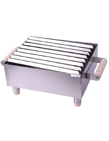Mini parrilla portátil de carbón VulcanoGres 20x25cm inox MPVG-25
