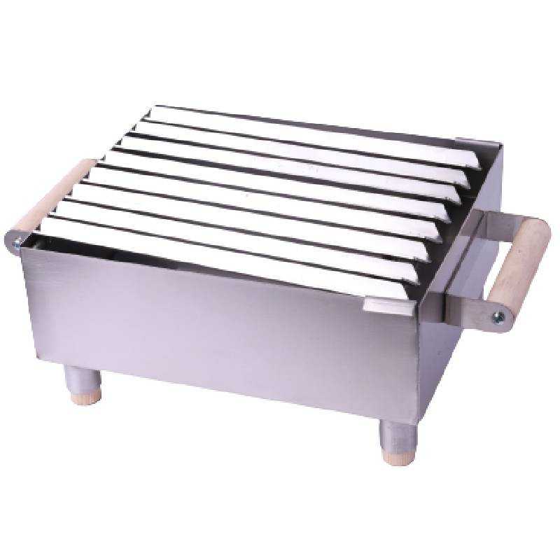 Mini parrilla portátil de carbón VulcanoGres 20x25cm inox MPVG-25