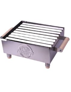 Mini parrilla portátil de carbón VulcanoGres 20x25cm inox MPVG-25 2