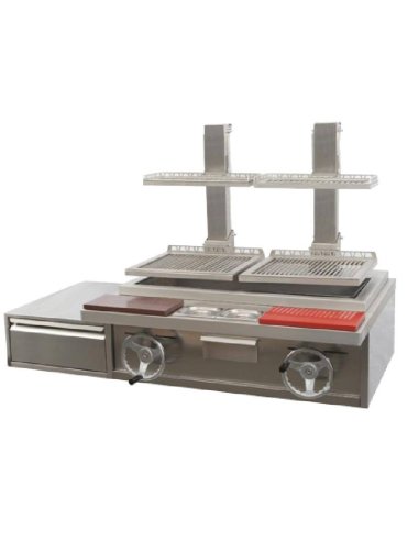 Barbacoa de carbón profesional de sobremesa en acero inoxidable KMPVG-1