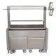 Barbacoa de carbón profesional argentina con rueda lateral en acero inoxidable KMPVG-4