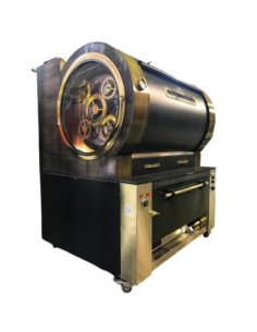 Asador de pollos al carbón de 8+4 astas y carcasa capota sin cesta trasera en acero inoxidable CCA-60P-SC