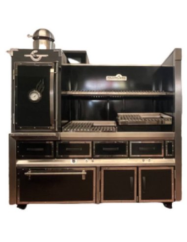 Parrilla de carbón profesional inox con horno-ascuador para hostelería PCIVG-HA