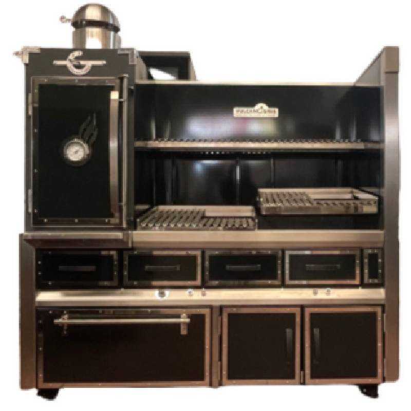 Parrilla de carbón profesional inox con horno-ascuador para hostelería PCIVG-HA