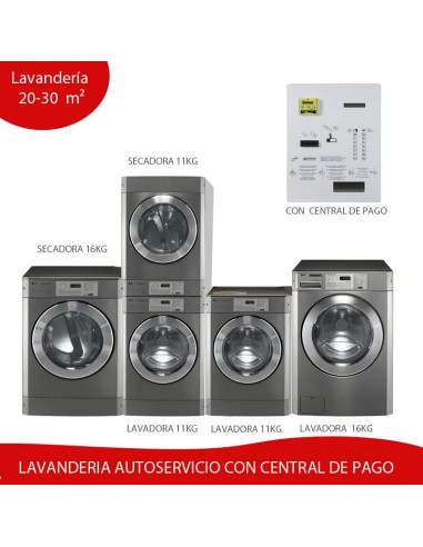 Maquinaria Lavanderia Autoservicio 20 - 30 m² Central de Pagos