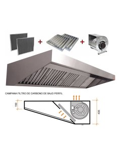Campana extractora Industrial Recta con filtro carbono IBERCPA-RBCR