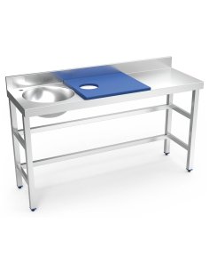Mesa inox pescadería preparación 1.5m 2