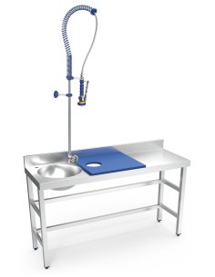 Mesa inox pescadería preparación 1.5m