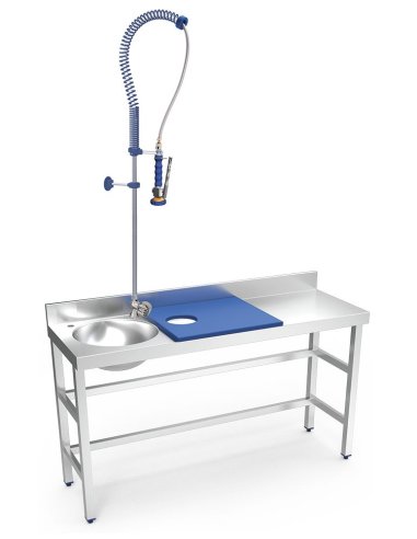 Mesa inox pescadería preparación 1.5m