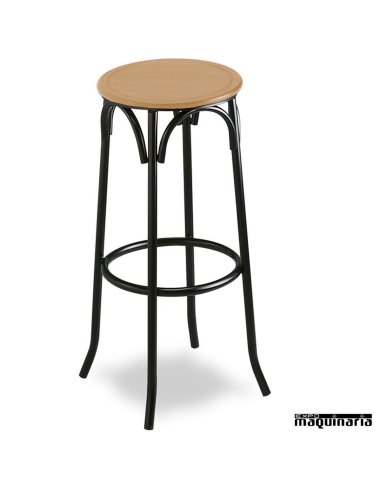Taburete bar 5R01 asiento madera