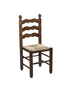 Silla madera de pino asiento enea Rustica
