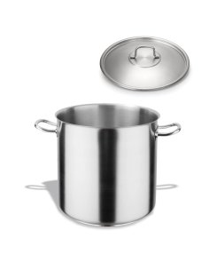 Olla recta inoxidable de 98 Litros con tapa