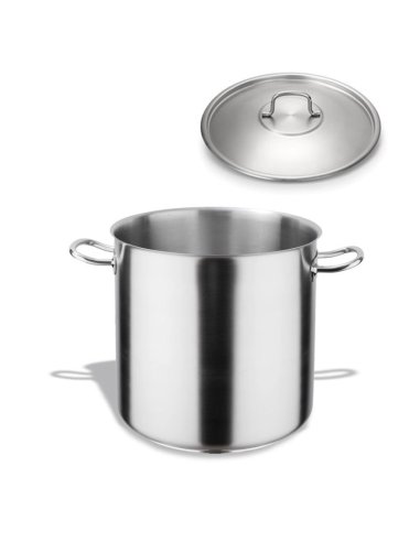 Olla recta acero inoxidable de 155 Litros con tapa