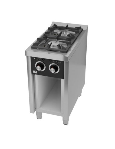 Cocina industrial 2 fuegos HRC2F750E Estante