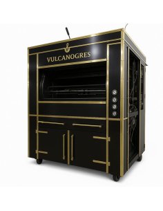 Asador de pollos al carbón de 6 astas carcasa cuadrada inox APCVG30