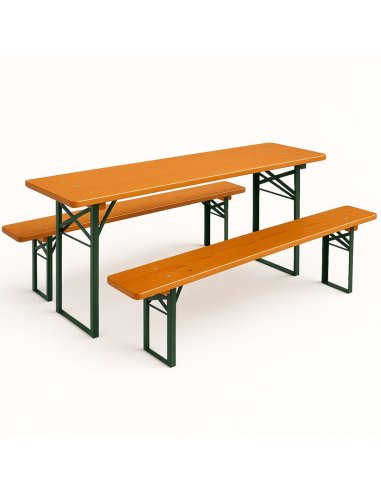 Mesa plegable con bancos de catering CLASSIC - mesa