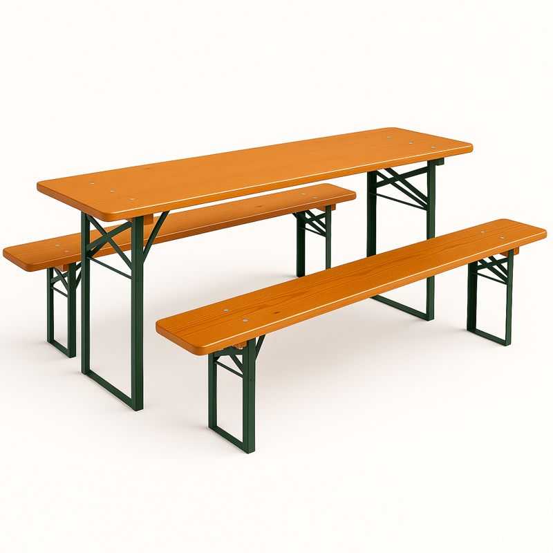 Mesa plegable con bancos de catering CLASSIC - mesa
