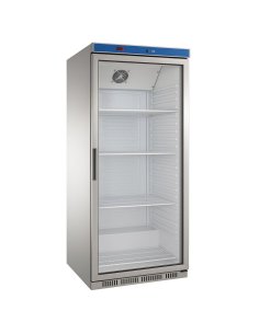 Armario frigorifico inox puerta cristal 600L EDAPS-651-I-C 