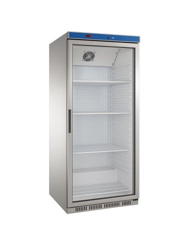 Armario frigorifico inox puerta cristal 600L EDAPS-651-I-C 