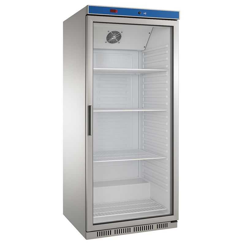 Armario frigorifico inox puerta cristal 600L EDAPS-651-I-C 