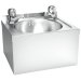 Lavamanos pequeño acero inox. mural FR061432 doble grifo.