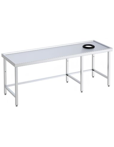 Mesa inox con aro desbarazado