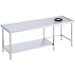 Mesa inox con aro desbarazado con estante