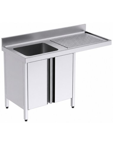 Fregadero industrial inox. mueble, hueco lavavajillas Fondo 600