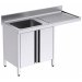 Fregadero industrial inox. mueble, hueco lavavajillas Fondo 600