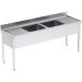 Fregadero  acero inox. con bastidor Dos Cubetas y Dos escurridores Fondo 600