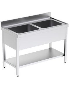 Fregadero de acero inoxidable 2 cubetas
