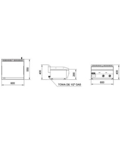 Plancha a gas Repagas RGPG-650, -15mm. 2